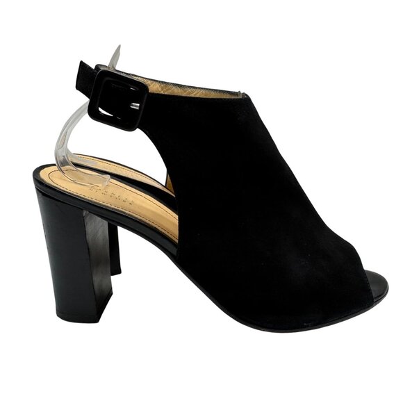 Barneys New York Shoes - Barneys New York Black Suede Peep Toe Slingback Heel Bootie Women's sz EU40/US10